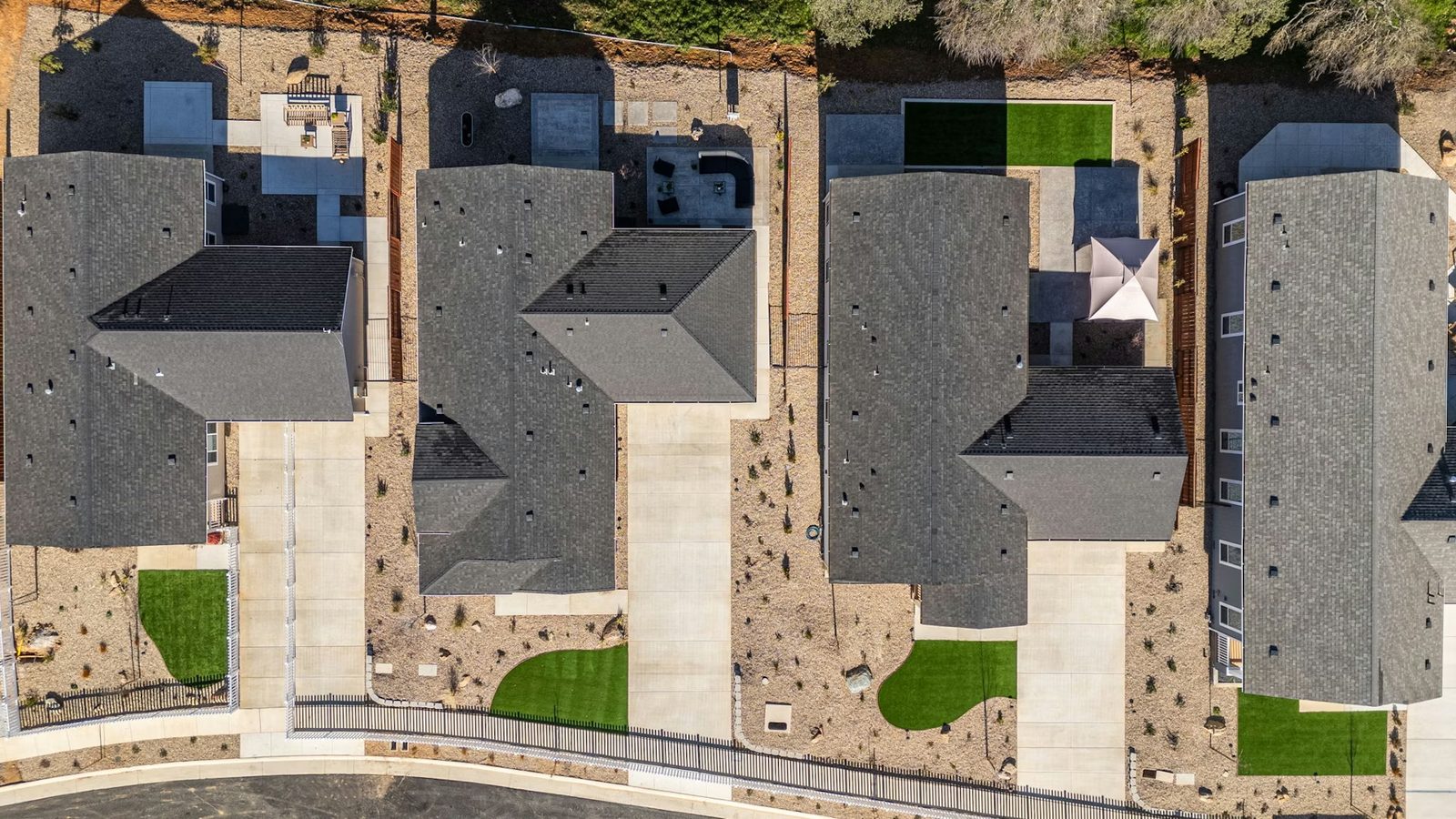 Aerial view of a manufactured housing community